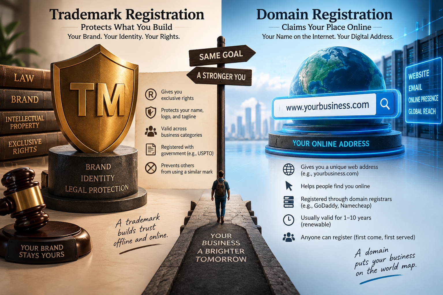 Trademark Registration vs Domain Registration: What’s the Difference?